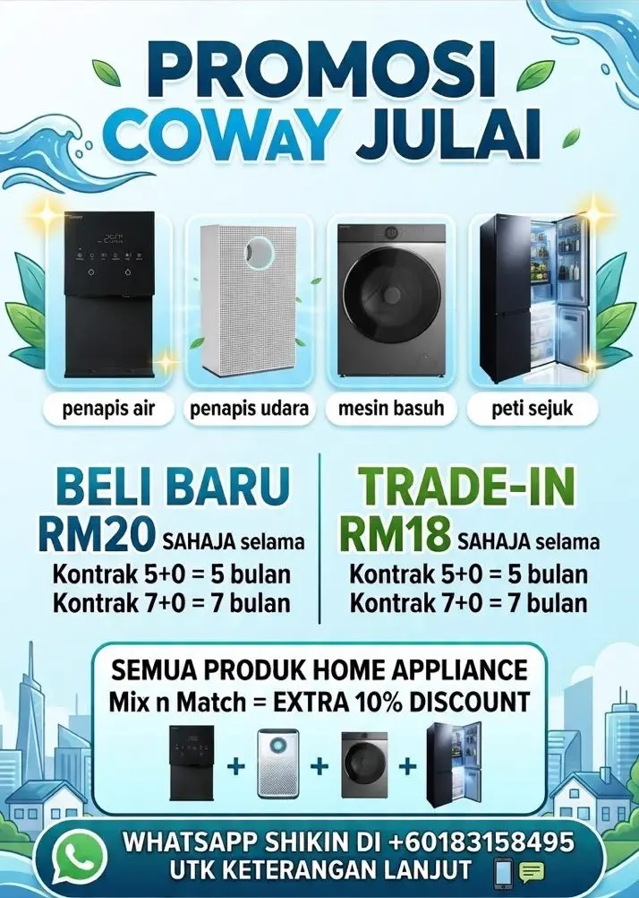Poster Coway Julai untuk 3 model paling laris